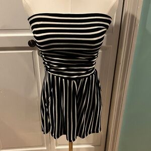 Heart & Hips Black and White Striped Jumpsuit